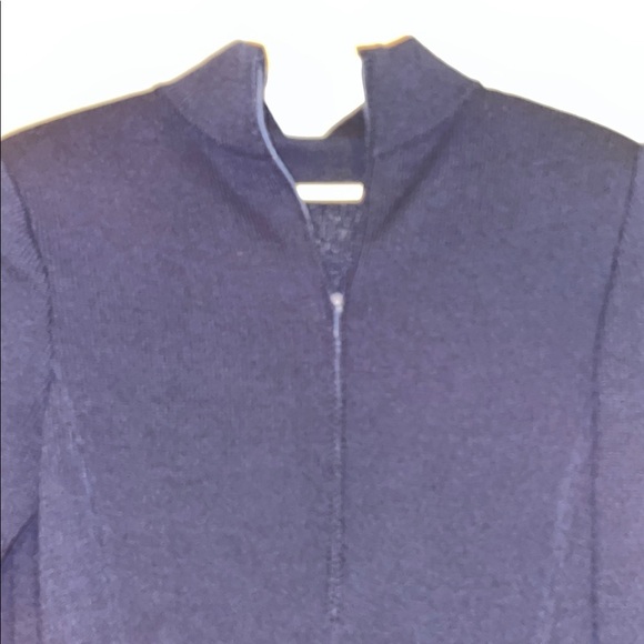 St. John By Marie Gray Collection Santana Knit Navy Long Sleeve mock neck Dress - Picture 7 of 10